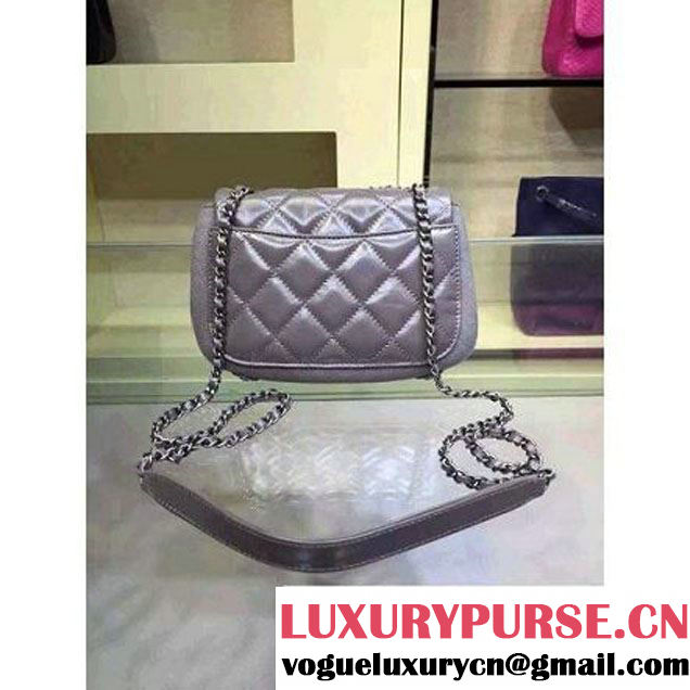 Chanel Grey Calfskin And Felt Falp Bag Embellished With An Edelweiss Paris-Salzburg 2014/15 (2A143-091003 )