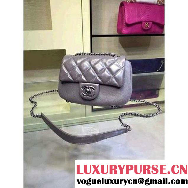 Chanel Grey Calfskin And Felt Falp Bag Embellished With An Edelweiss Paris-Salzburg 2014/15 (2A143-091003 )