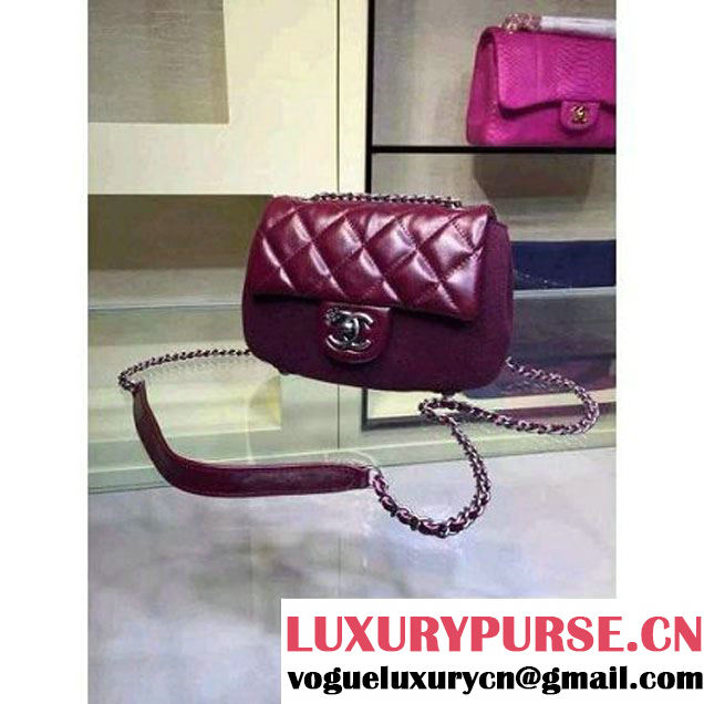Chanel Burgundy Calfskin And Felt Falp Bag Embellished With An Edelweiss Paris-Salzburg 2014/15 (2A143-091005 )