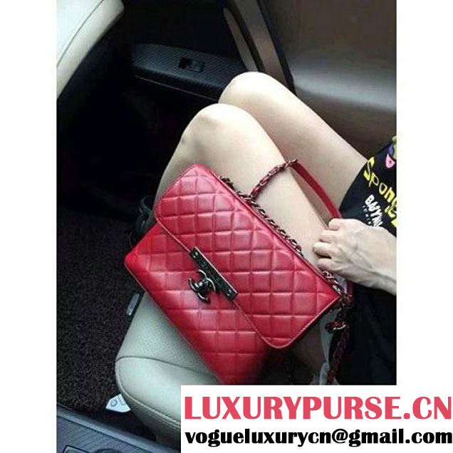 Chanel Supple Calfskin Flap Bag Red Fall-Winter 2015/16 Pre-Collection (2A001-091112 )