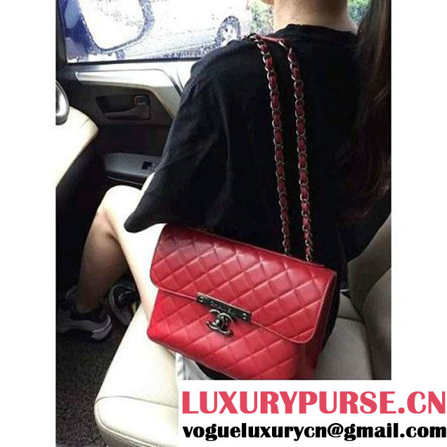 Chanel Supple Calfskin Flap Bag Red Fall-Winter 2015/16 Pre-Collection (2A001-091112 )