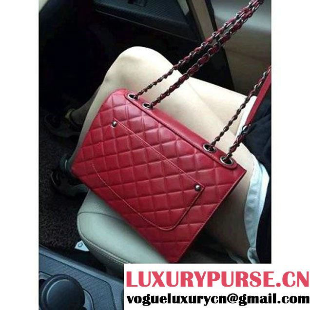 Chanel Supple Calfskin Flap Bag Red Fall-Winter 2015/16 Pre-Collection (2A001-091112 )