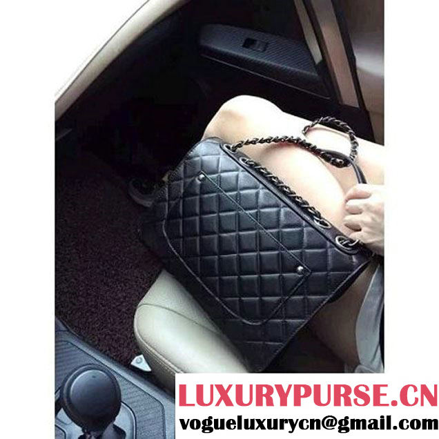 Chanel Supple Calfskin Flap Bag Black Fall-Winter 2015/16 Pre-Collection (2A001-091113 )