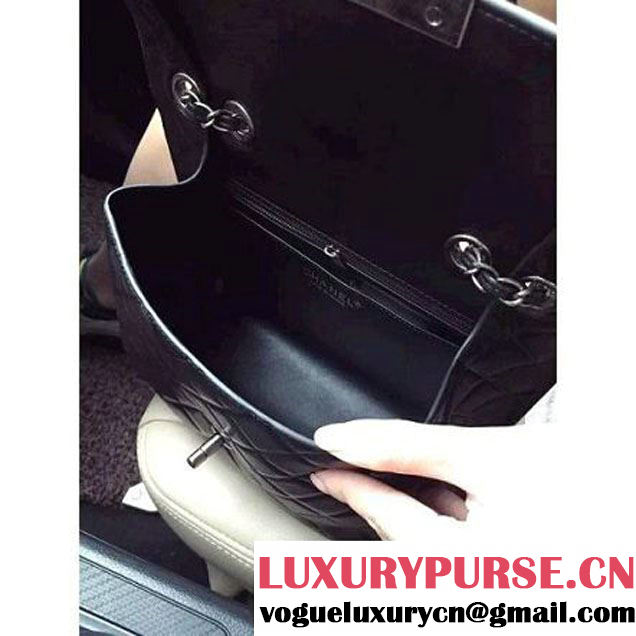 Chanel Supple Calfskin Flap Bag Black Fall-Winter 2015/16 Pre-Collection (2A001-091113 )