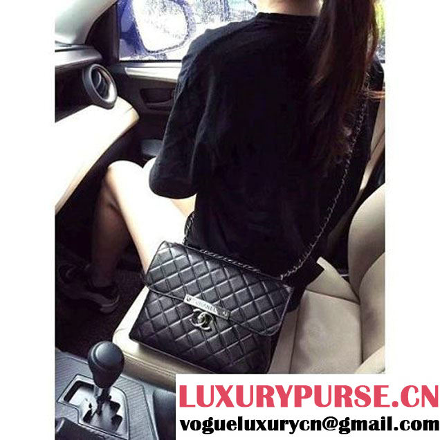 Chanel Supple Calfskin Flap Bag Black Fall-Winter 2015/16 Pre-Collection (2A001-091113 )
