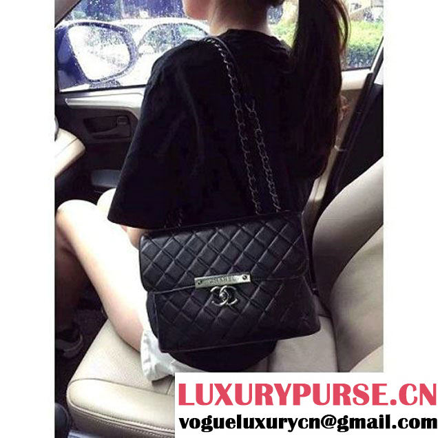 Chanel Supple Calfskin Flap Bag Black Fall-Winter 2015/16 Pre-Collection (2A001-091113 )