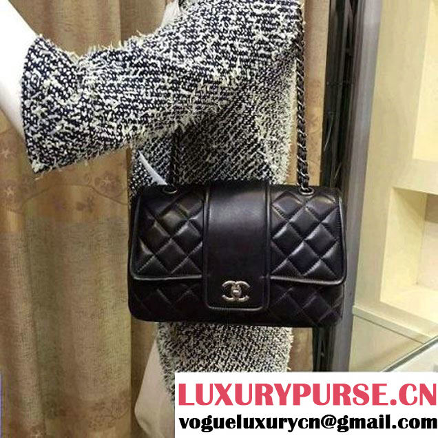 Chanel Lambskin Flap Bag A90919 Black Pre Fall-Winter 2015/16 (2A143-091404 )