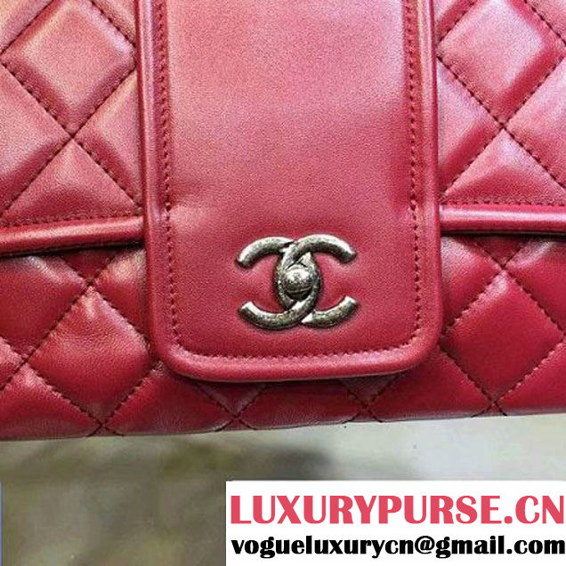 Chanel Lambskin Flap Bag A90919 Burgundy Pre Fall-Winter 2015/16 (2A143-091406 )