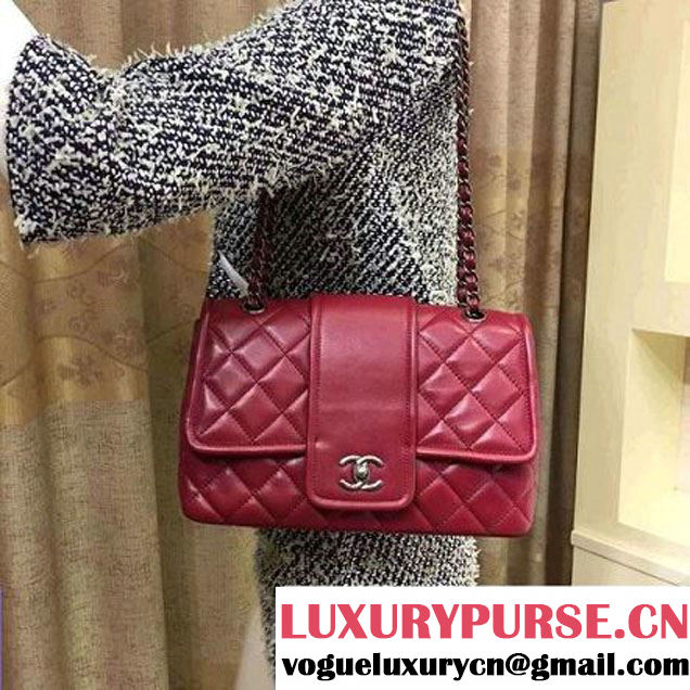 Chanel Lambskin Flap Bag A90919 Burgundy Pre Fall-Winter 2015/16 (2A143-091406 )