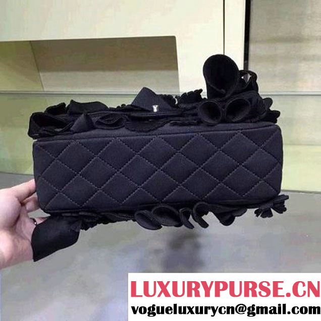 Chanel Floral Applique 3D Flap Bag Black - Cruise 2015 (2A143-091408 )