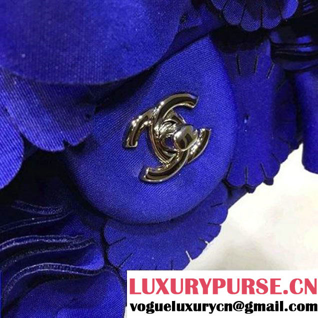 Chanel Floral Applique 3D Flap Bag Navy - Cruise 2015 (2A143-091409 )