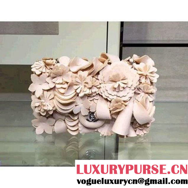 Chanel Floral Applique 3D Flap Bag Beige - Cruise 2015 (2A143-091411 )