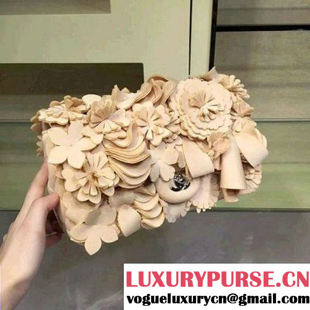 Chanel Floral Applique 3D Flap Bag Beige - Cruise 2015 (2A143-091411 )