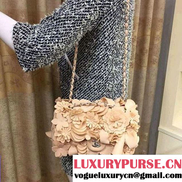 Chanel Floral Applique 3D Flap Bag Beige - Cruise 2015 (2A143-091411 )