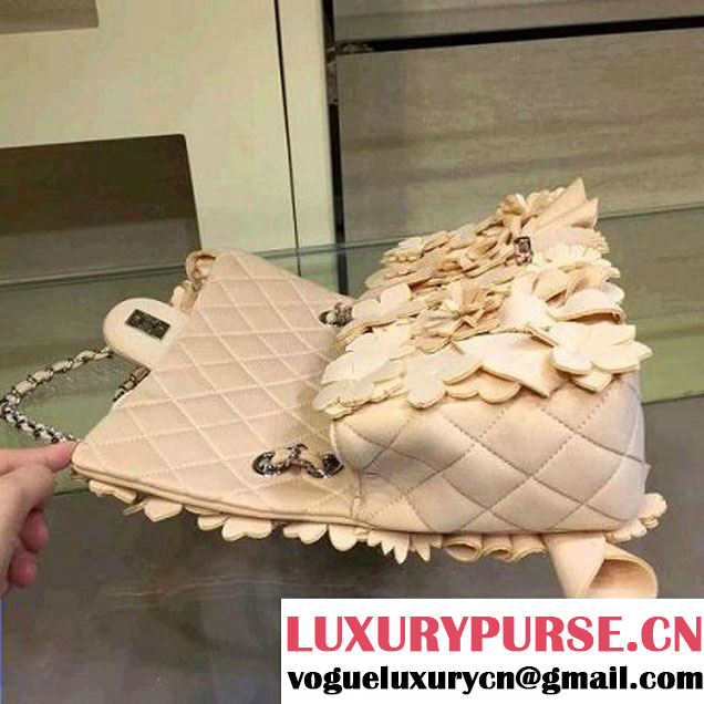 Chanel Floral Applique 3D Flap Bag Beige - Cruise 2015 (2A143-091411 )