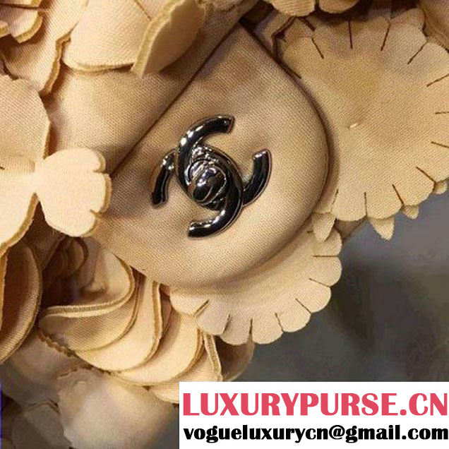 Chanel Floral Applique 3D Flap Bag Beige - Cruise 2015 (2A143-091411 )
