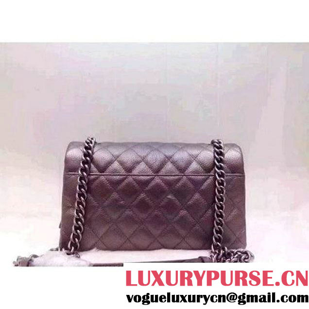 Chanel A93018 Silver Calfskin Flap Bag Pre Fall-Winter 2015/16 (2A020-091636 )