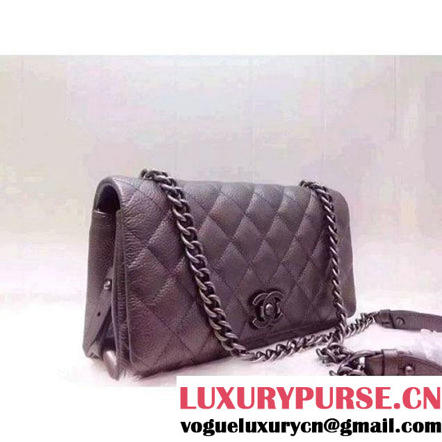 Chanel A93018 Silver Calfskin Flap Bag Pre Fall-Winter 2015/16 (2A020-091636 )