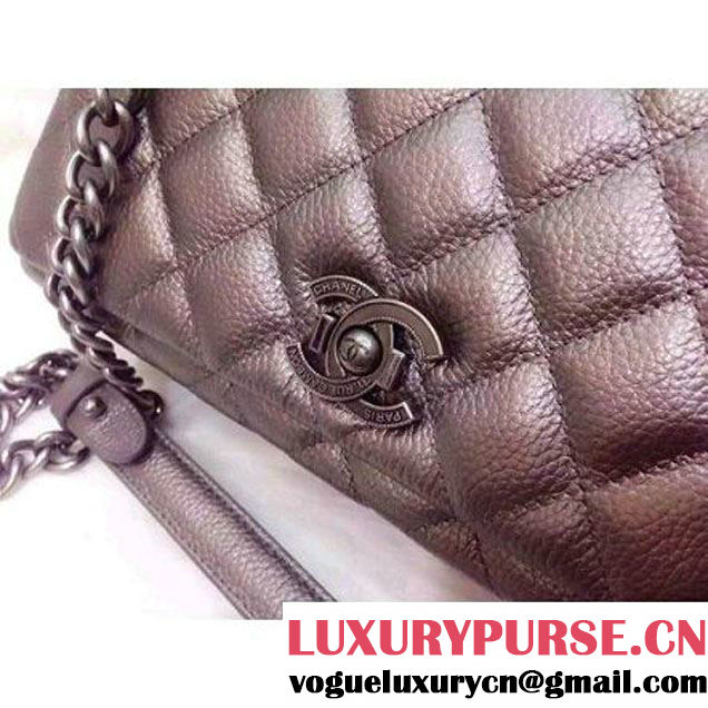 Chanel A93018 Silver Calfskin Flap Bag Pre Fall-Winter 2015/16 (2A020-091636 )