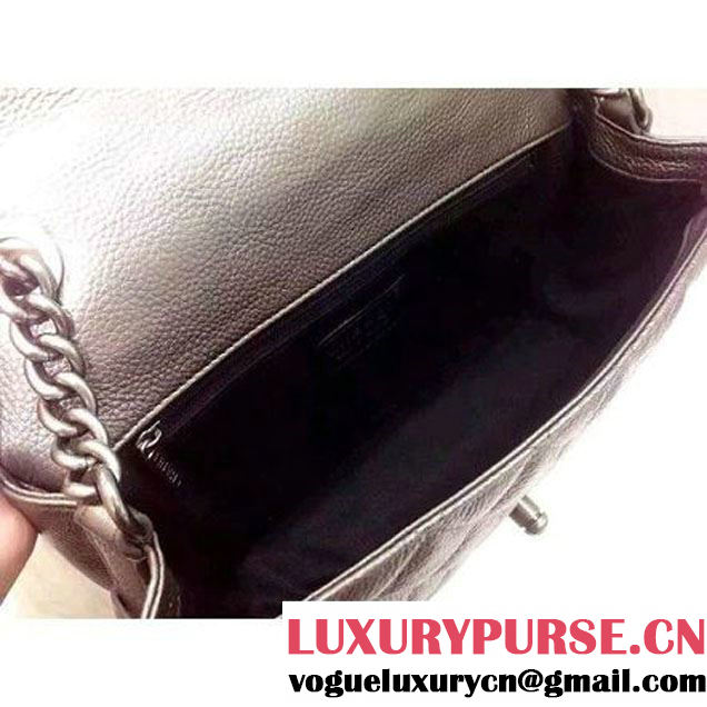 Chanel A93018 Silver Calfskin Flap Bag Pre Fall-Winter 2015/16 (2A020-091636 )