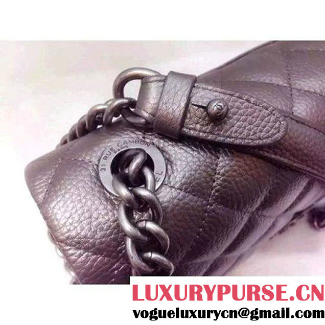 Chanel A93018 Silver Calfskin Flap Bag Pre Fall-Winter 2015/16 (2A020-091636 )
