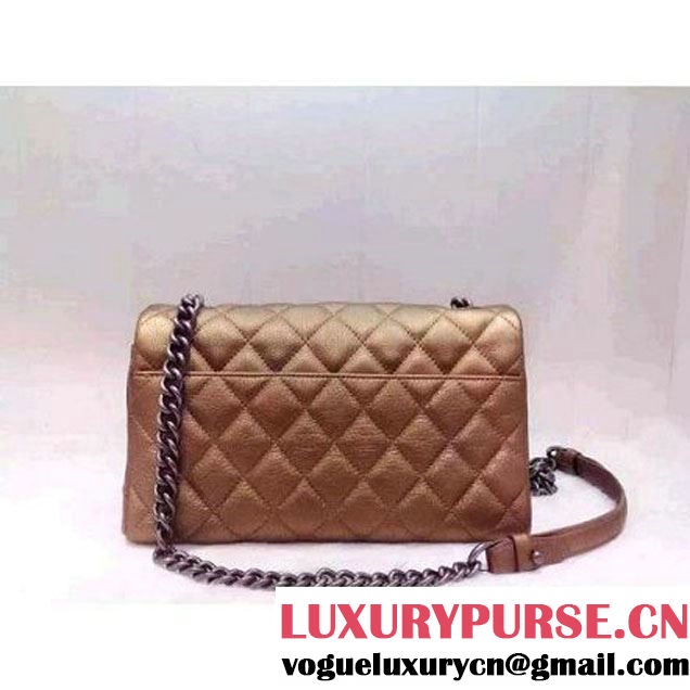 Chanel A93018 Gold Calfskin Flap Bag Pre Fall-Winter 2015/16 (2A020-091637 )