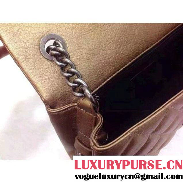Chanel A93018 Gold Calfskin Flap Bag Pre Fall-Winter 2015/16 (2A020-091637 )