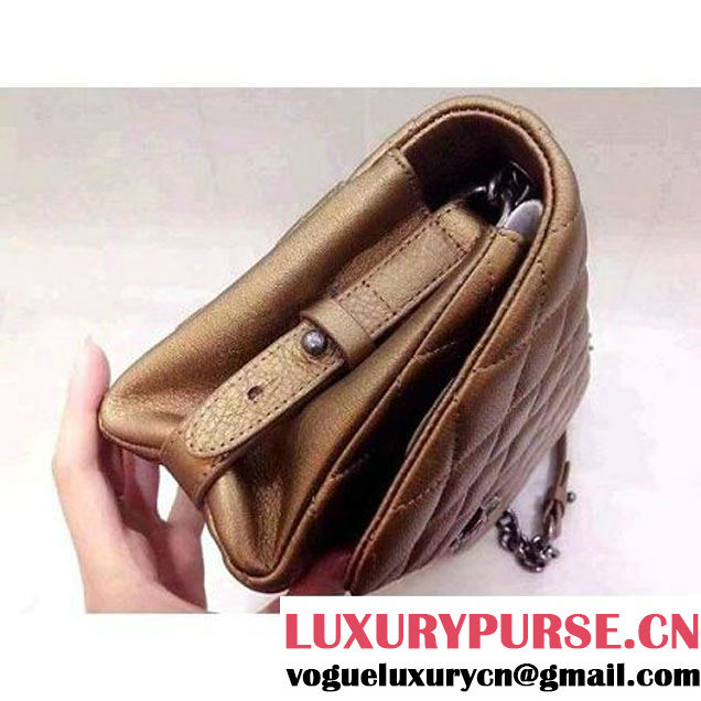 Chanel A93018 Gold Calfskin Flap Bag Pre Fall-Winter 2015/16 (2A020-091637 )