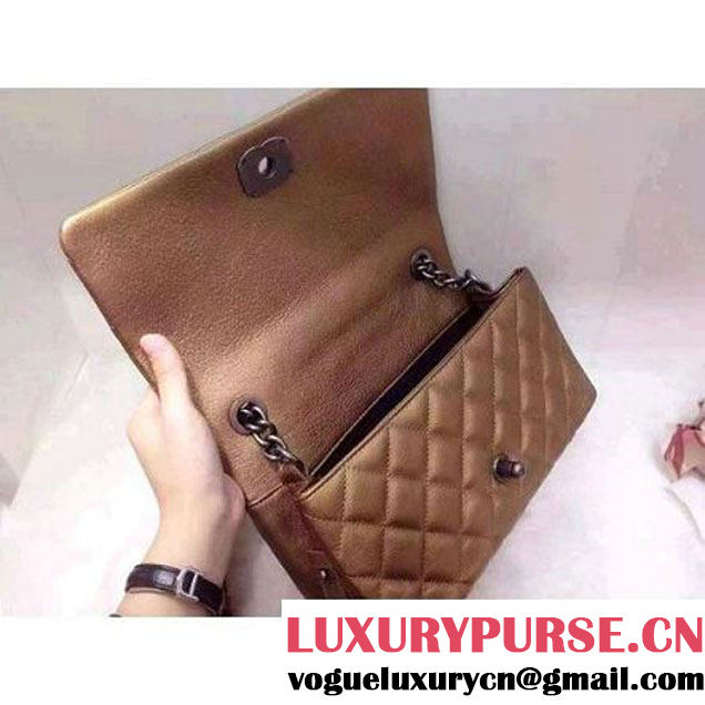 Chanel A93018 Gold Calfskin Flap Bag Pre Fall-Winter 2015/16 (2A020-091637 )