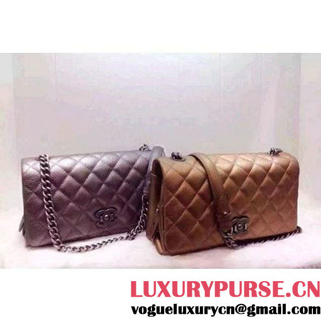 Chanel A93018 Gold Calfskin Flap Bag Pre Fall-Winter 2015/16 (2A020-091637 )