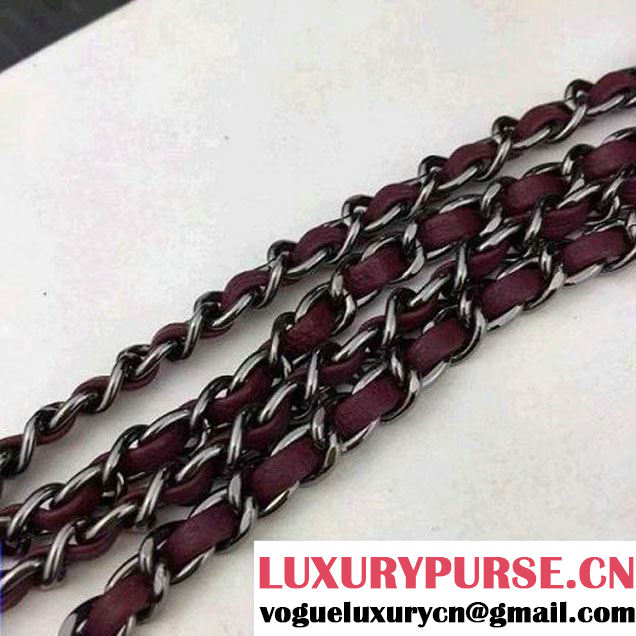 Chanel Small Velvet Envelope Flap Bag In Burgundy (2A058-092203 )