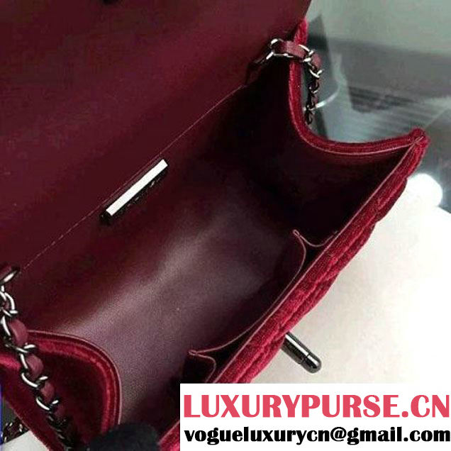 Chanel Small Velvet Envelope Flap Bag In Burgundy (2A058-092203 )
