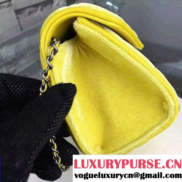 Chanel Small Velvet Envelope Flap Bag In Yellow (2A058-092205 )