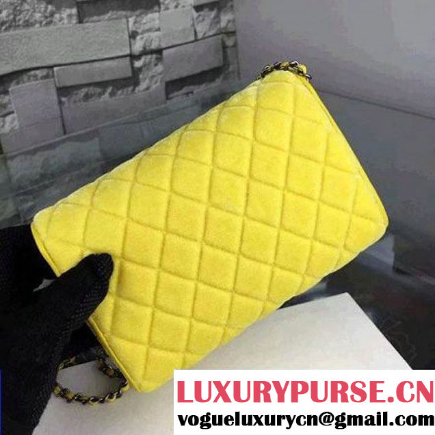 Chanel Small Velvet Envelope Flap Bag In Yellow (2A058-092205 )
