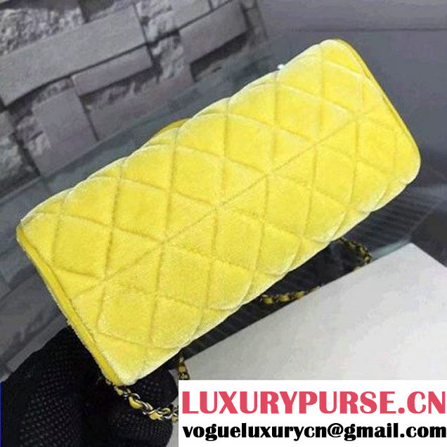 Chanel Small Velvet Envelope Flap Bag In Yellow (2A058-092205 )