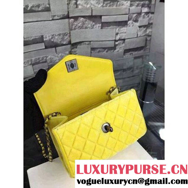 Chanel Small Velvet Envelope Flap Bag In Yellow (2A058-092205 )