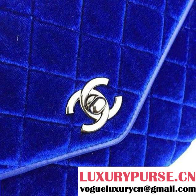 Chanel Medium Velvet Envelope Flap Bag In Royal Blue (2A058-092206 )