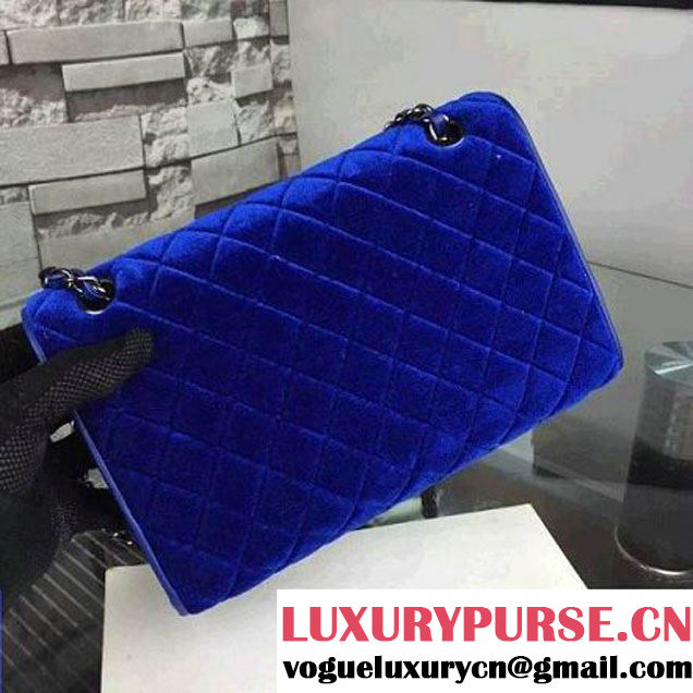 Chanel Medium Velvet Envelope Flap Bag In Royal Blue (2A058-092206 )