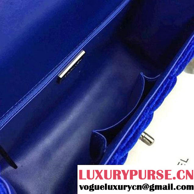 Chanel Medium Velvet Envelope Flap Bag In Royal Blue (2A058-092206 )