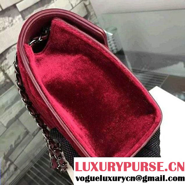 Chanel Medium Velvet Envelope Flap Bag In Burgundy (2A058-092207 )