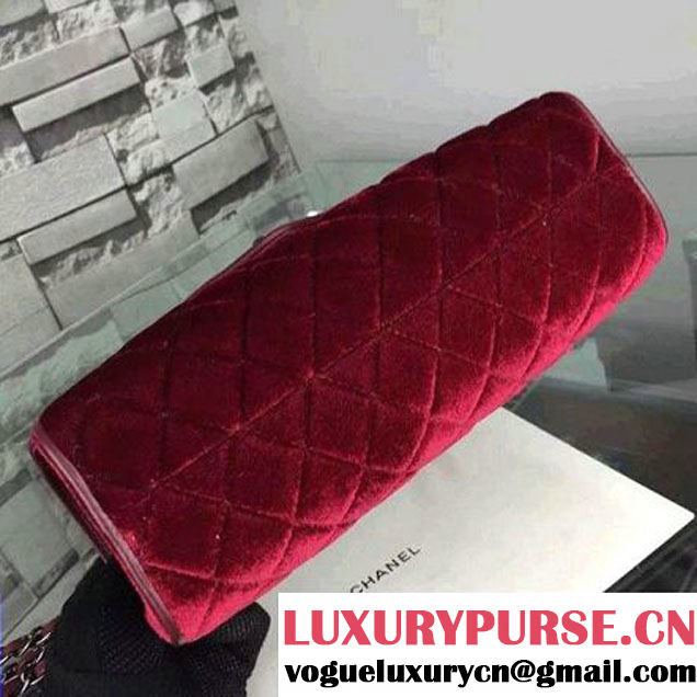 Chanel Medium Velvet Envelope Flap Bag In Burgundy (2A058-092207 )