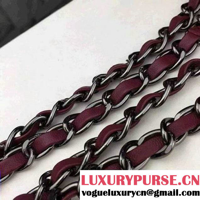 Chanel Medium Velvet Envelope Flap Bag In Burgundy (2A058-092207 )