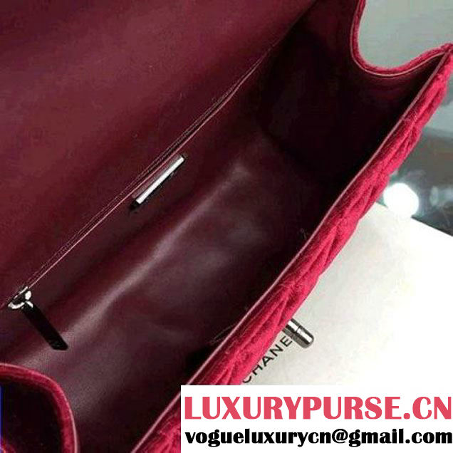 Chanel Medium Velvet Envelope Flap Bag In Burgundy (2A058-092207 )