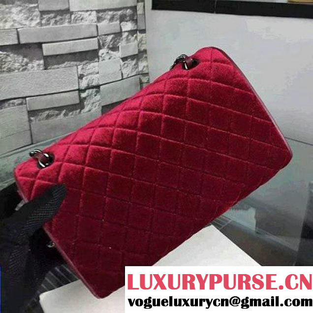 Chanel Medium Velvet Envelope Flap Bag In Burgundy (2A058-092207 )