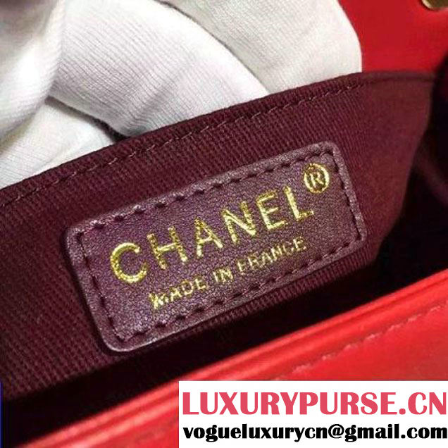 Chanel A93085 Iridescent Sheep Flap Bag With A Enamel CC Clasp Red Fall-Winter 2015/16 (2A136-092301 )