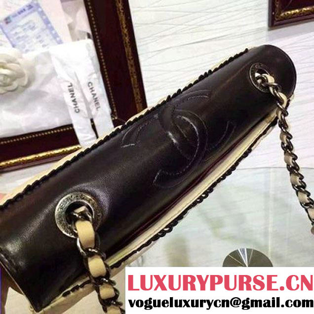 Chanel Lambksin Flap Bag Embellished With A Ribbon Piping Beige/Beige Pre Fall-Winter 2015 (2A130-101205 )