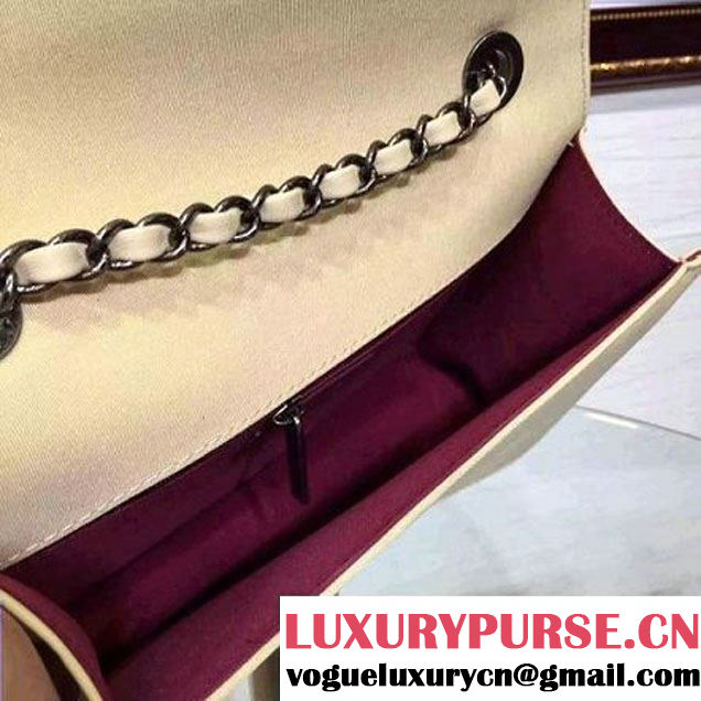 Chanel Lambksin Flap Bag Embellished With A Ribbon Piping Beige/Beige Pre Fall-Winter 2015 (2A130-101205 )