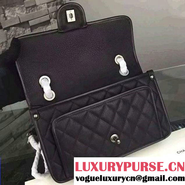 Chanel Deerskin Flap Bag Black Paris 2015 (2A058-102831 )