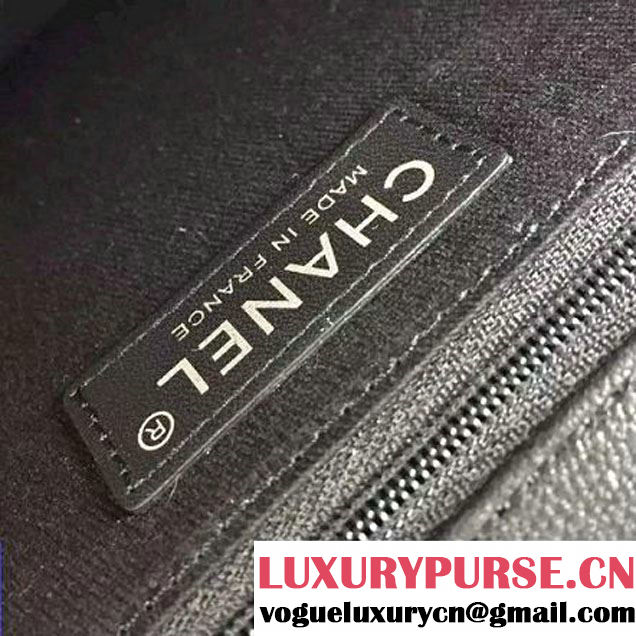 Chanel Deerskin Flap Bag Black Paris 2015 (2A058-102831 )