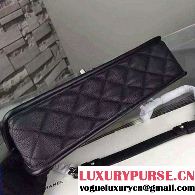 Chanel Deerskin Flap Bag Black Paris 2015 (2A058-102831 )